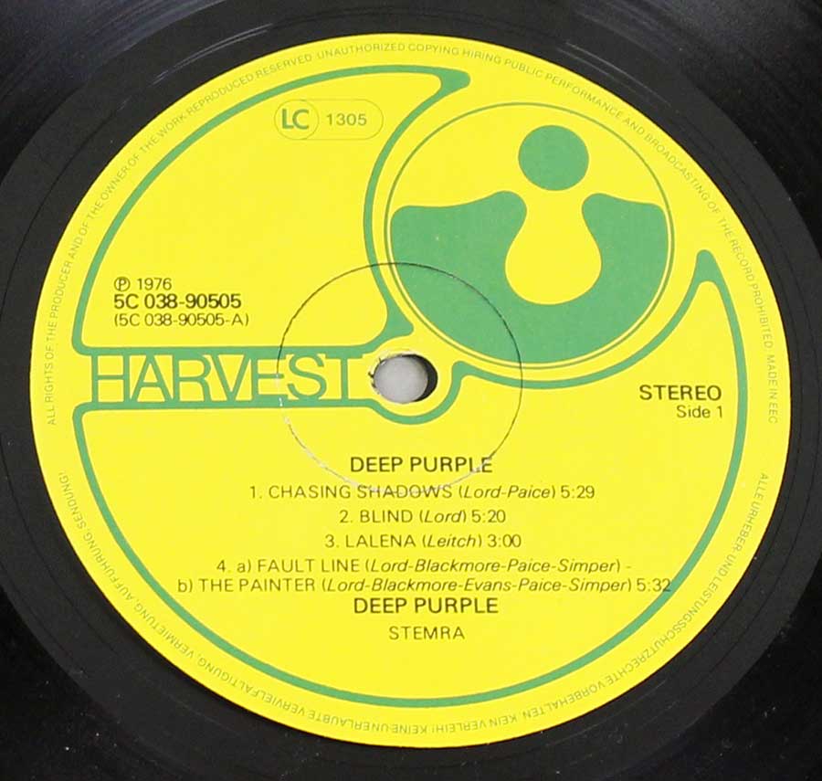 DEEP PURPLE III MK I Self-Titled Netherlands 12" Vinyl LP Album enlarged record label