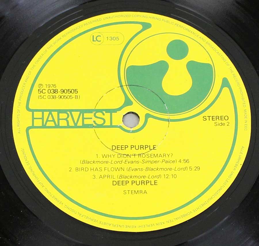 DEEP PURPLE III MK I Self-Titled Netherlands 12" Vinyl LP Album enlarged record label