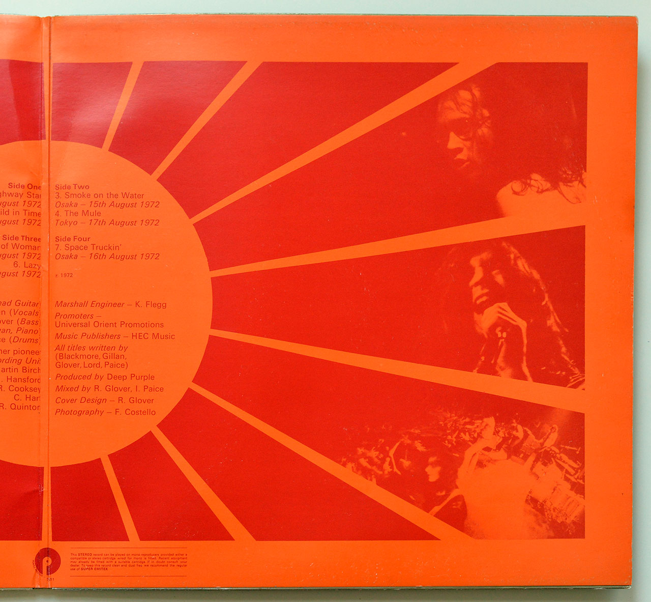 High Resolution Photo of the Inside Page of the Gatefold Cover Side Two of DEEP PURPLE - Made in Japan (Netherlands) https://vinyl-records.nl