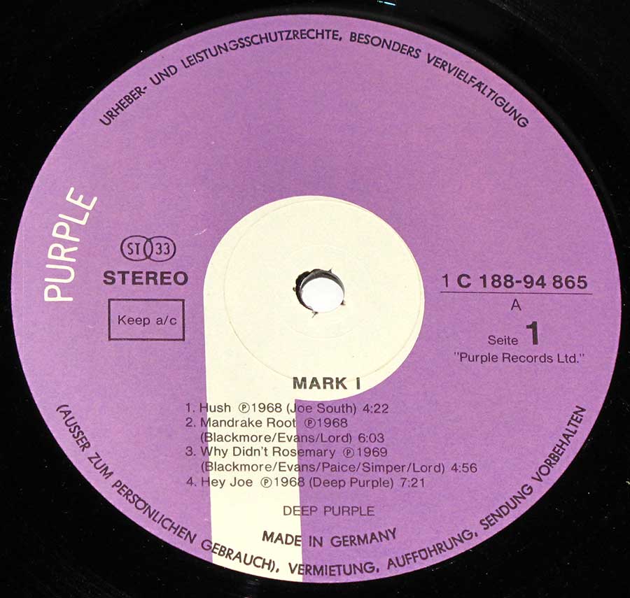 High Resolution Photo #5 DEEP PURPLE Mark I And II Vinyl Record