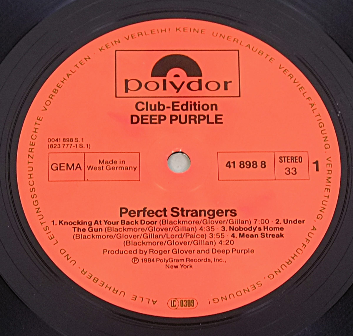 High Resolution Photo #3 DEEP PURPLE Perfect Strangers Club Edition Vinyl Record