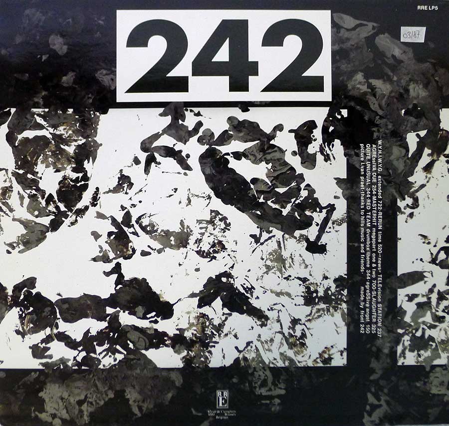 Photo of album back cover FRONT 242 - OFFICIAL VERSION 12" LP VINYL
