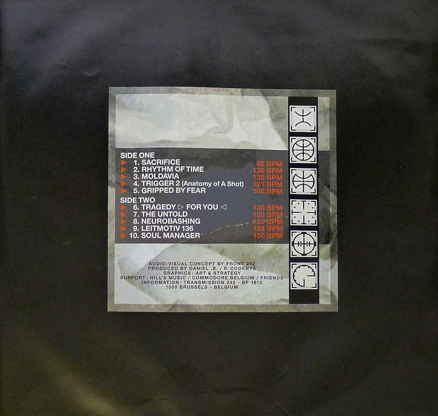 FRONT 242-  Tyranny For You 12" LP VINYL Album custom inner sleeve