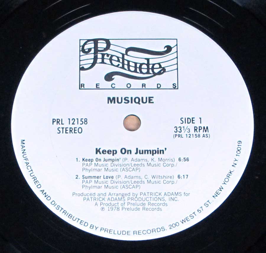 "Keep On Jumpin'" Record Label Details: Prelude Records PLR 12168 ℗ 1978 Prelude Records Sound Copyright 