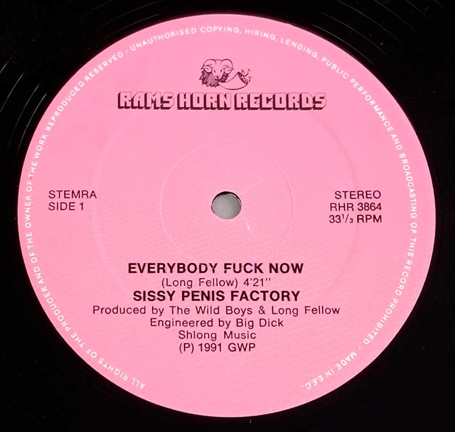 "Everybody Fuck Now" Pink Colour Rams Horn Records Record Label Details: RHR 3864 ℗ 1991 GWP Sound Copyright