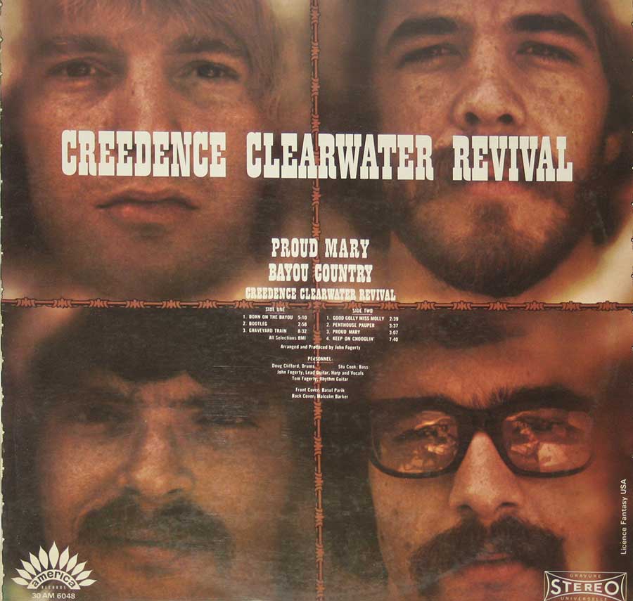 CREEDENCE CLEARWATER REVIVAL - Proud Mary Bayou Country French Release 12" Vinyl LP Album front cover https://vinyl-records.nl