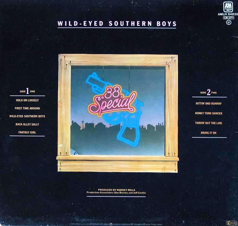 Photo of album back cover 38 SPECIAL - Wild-Eyed Southern Boys