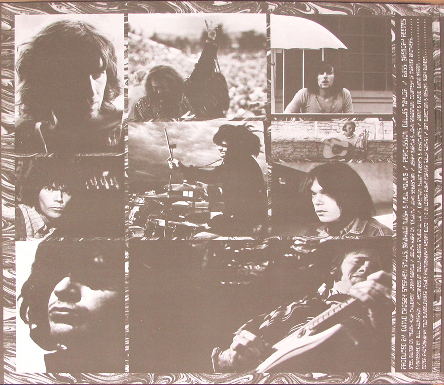 Photo One Of The Original Custom Inner Sleeve CROSBY STILLS NASH YOUNG - Deja Vu UK Gatefold 12" Vinyl LP Album 