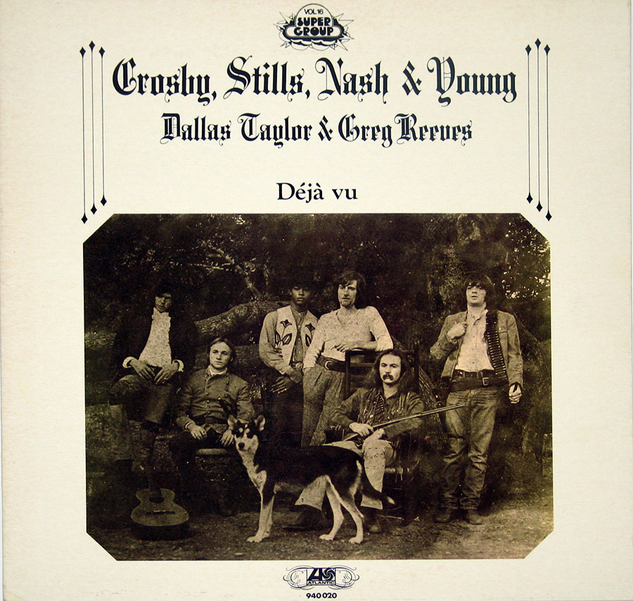 CROSBY STILLS NASH & YOUNG - Deja Vu White Album Cover 12" Vinyl LP  front cover https://vinyl-records.nl