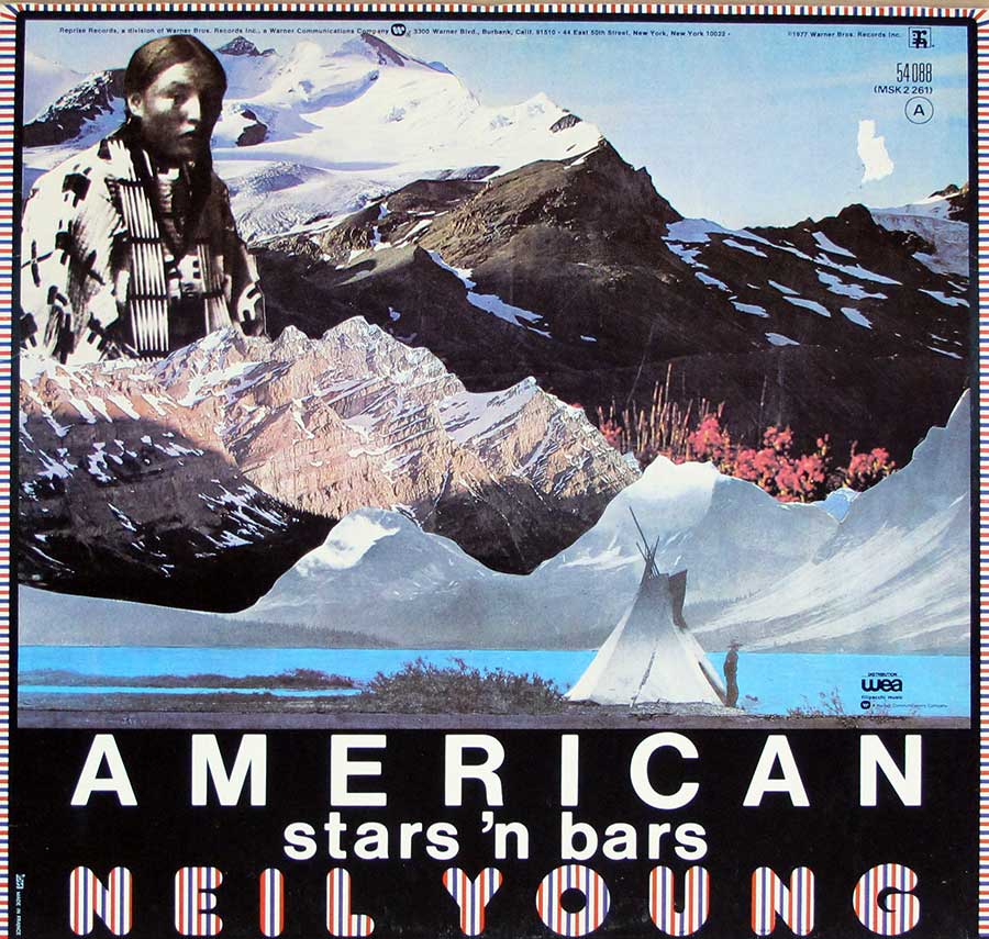 Photo of album back cover NEIL YOUNG - American Stars & Bars 12" LP Vinyl Album