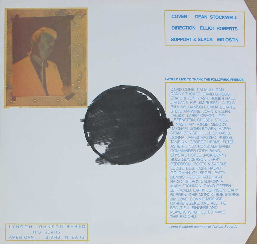 Photo One Of The Original Custom Inner Sleeve NEIL YOUNG - American Stars & Bars 12" LP Vinyl Album 