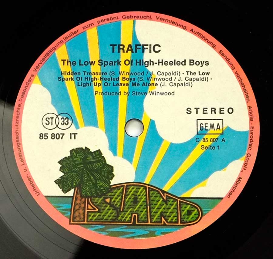 "Low Spark Of High Heeled Boys" Record Label Details: Island 85 807 IT 
