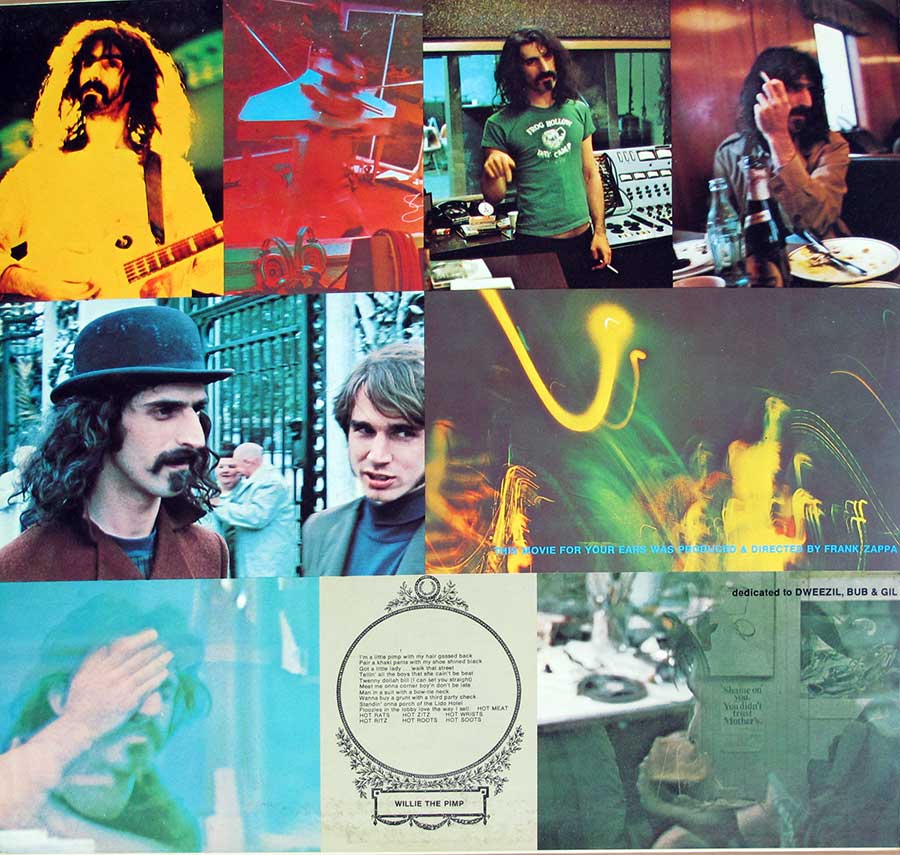 Collage of photos with Frank Zappa on the inner page 