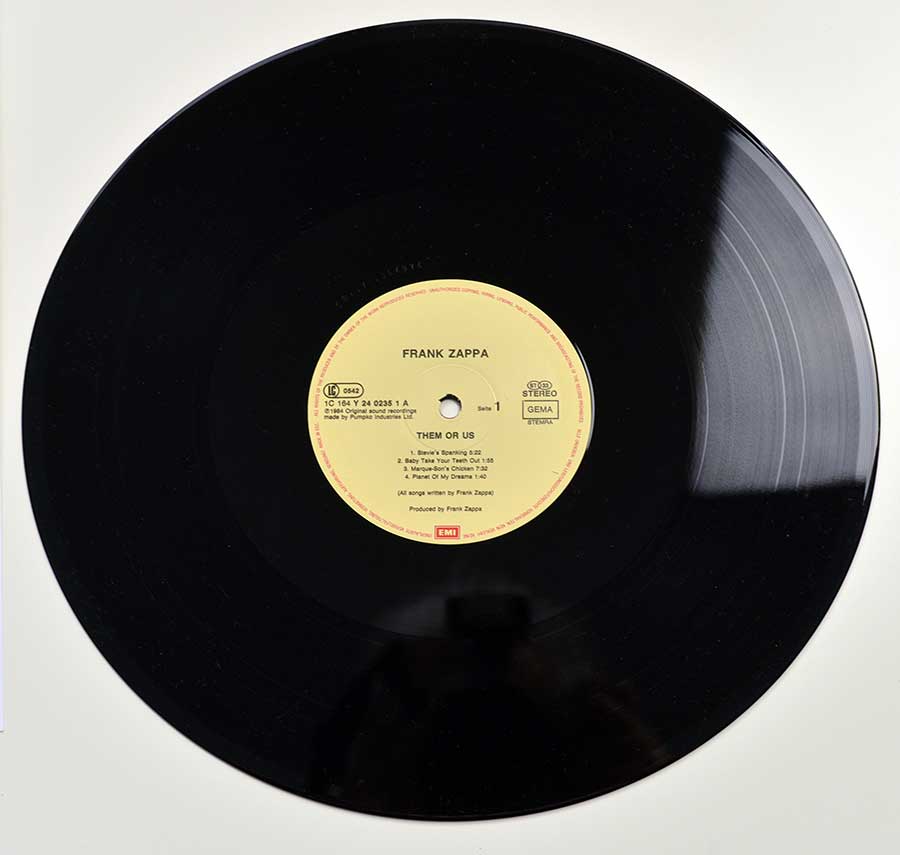 FRANK ZAPPA - Them Or Us European Release Gatefold 12" Vinyl LP Album  vinyl lp record 
