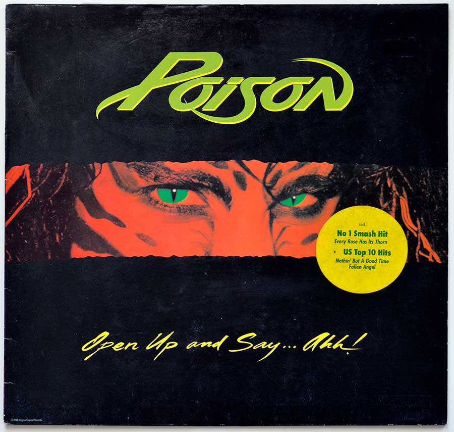 Large Album Front Cover Photo of POISON - Open Up And Say Ah censored Album Cover 