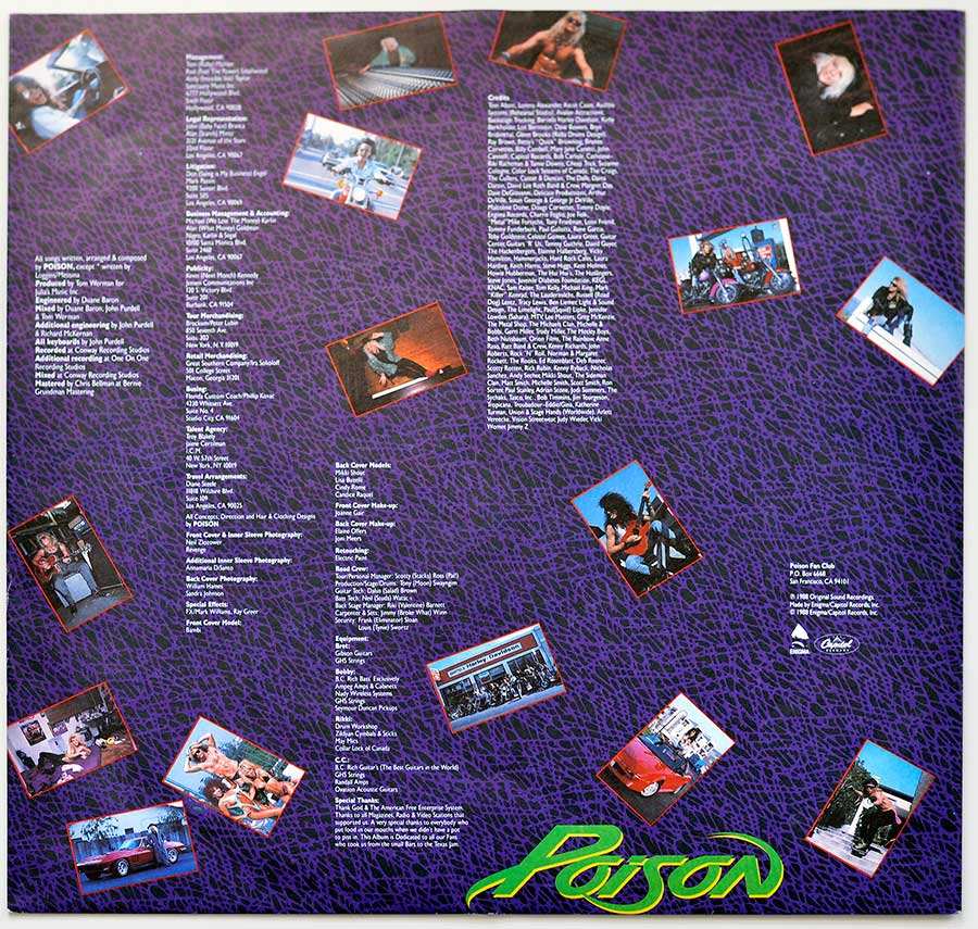Photo #2  of the inside cover  POISON - Open Up And Say Ah censored Album Cover 