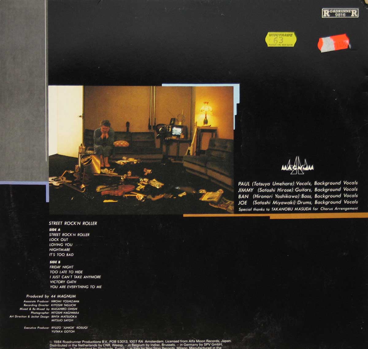 High Resolution Photo Album Back Cover of 44 MAGNUM - Street Rock 'n Roller https://vinyl-records.nl