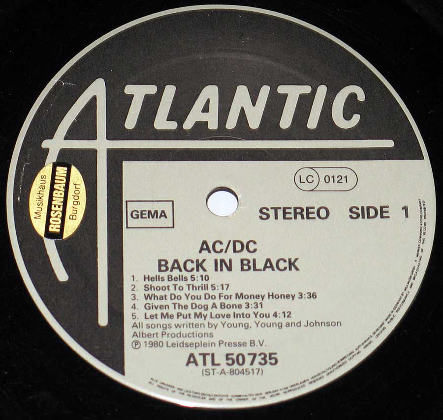 AC/DC - Back in Black [Vinyl] -  Music