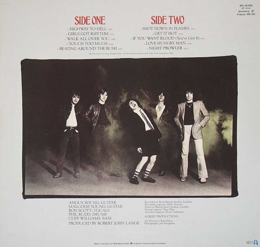 Photo of album back cover AC/DC - Highway To Hell ( Atlantic Records ) 