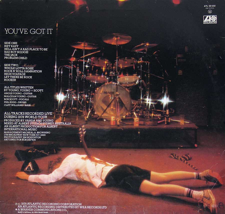 Photo of album back cover AC/DC - If You Want Blood You Got It ( German Release ) 