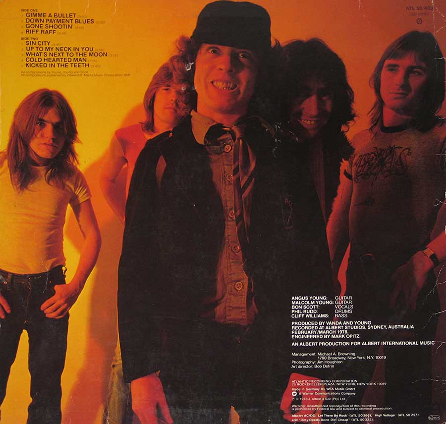 Photo of album back cover AC/DC - POWERAGE ( Australian Rock )  