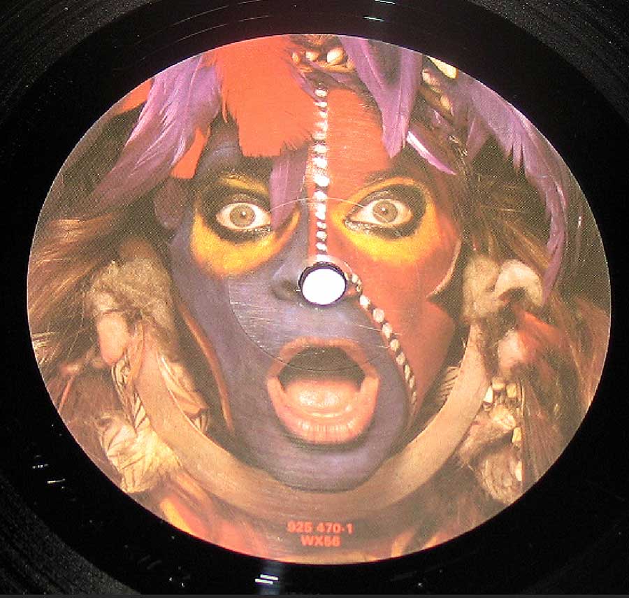 Close up of record's label DAVID LEE ROTH - Eat 'Em and Smile Steve Vai 12" Vinyl LP Album Side One