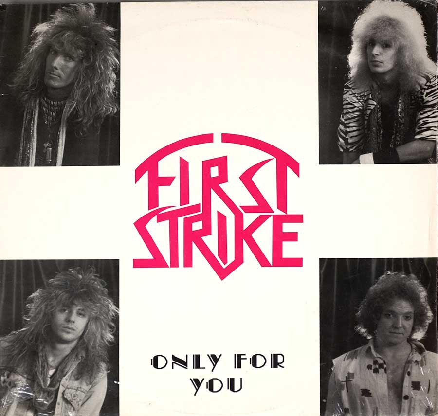 FIRST STRIKE - Only For You Rare Private Hair Glam 12" LP VINYL Album
 front cover https://vinyl-records.nl