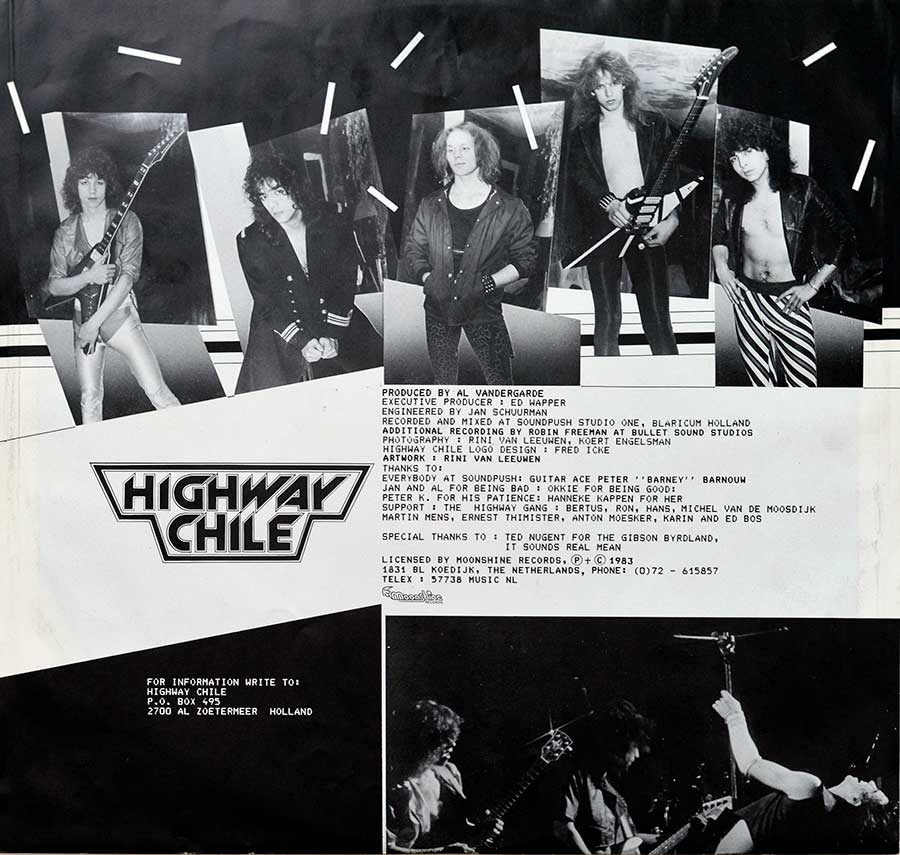Photo Two of the original custom inner sleeve  HIGHWAY CHILE - Storybook Heroes 12" Vinyl LP Album