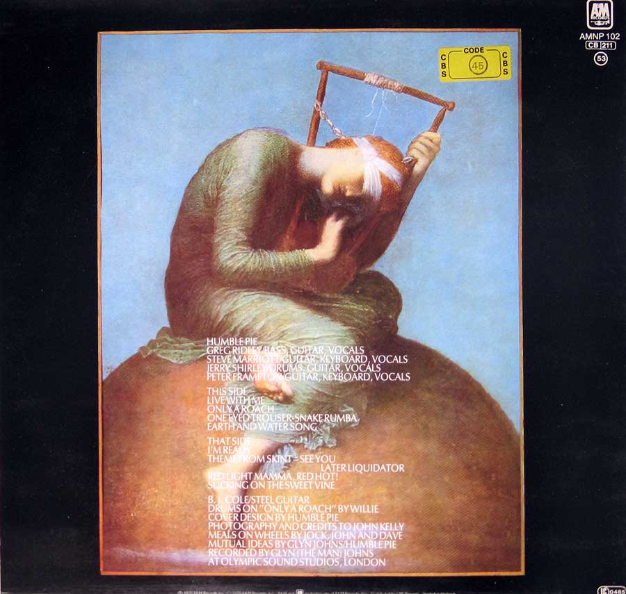 Photo of album back cover HUMBLE PIE - Self-Titled Classic Rock 12" Vinyl LP Album