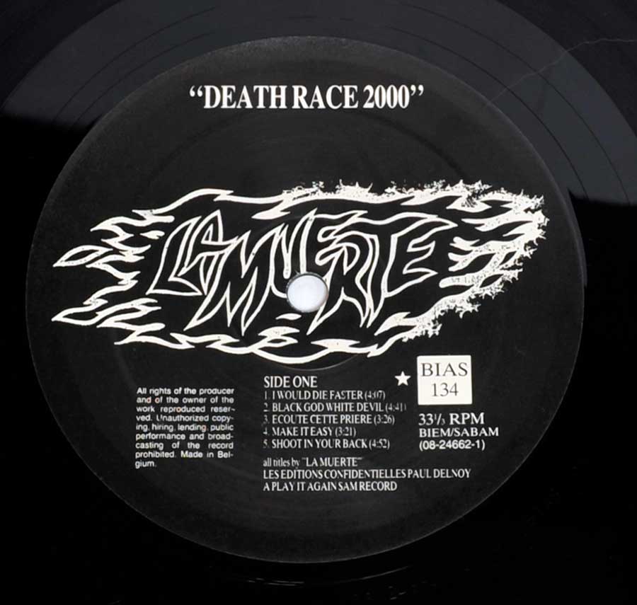 "Death Race 2000" Record Label Details: Play it Again Sam Record BIAS 134s   