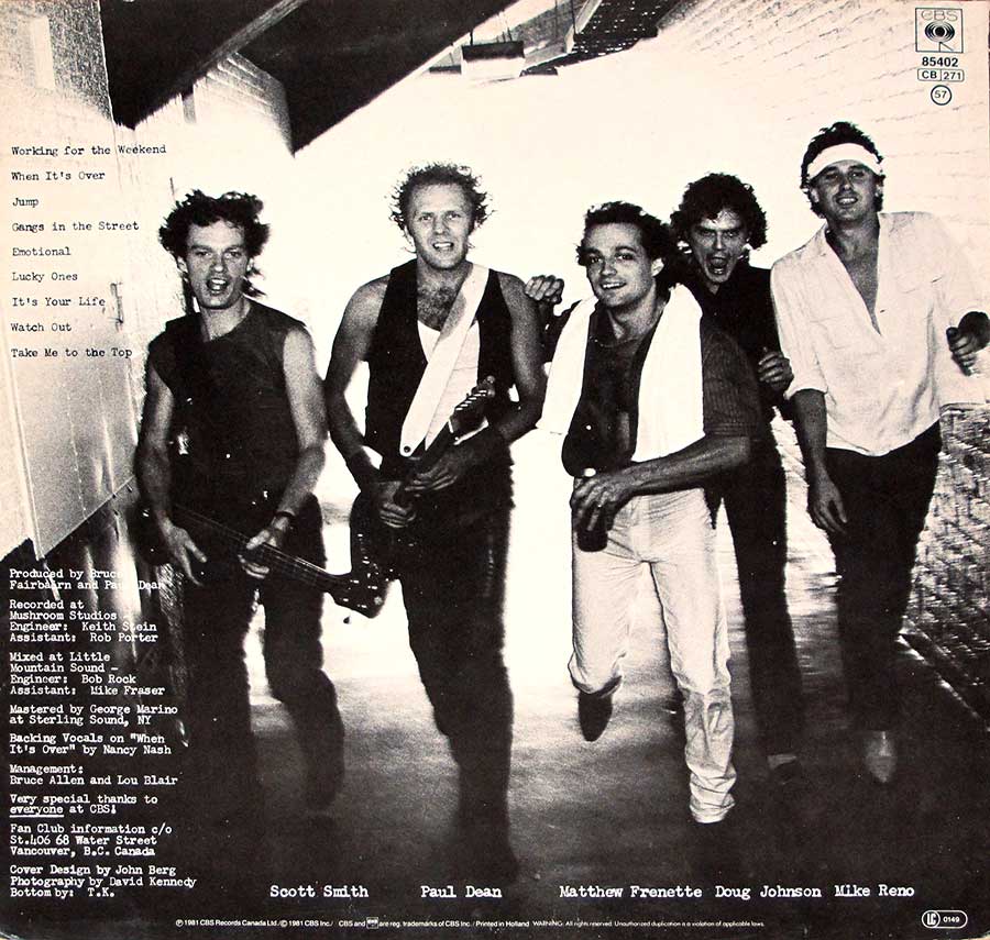 Photo of album back cover LOVERBOY - Get Lucky