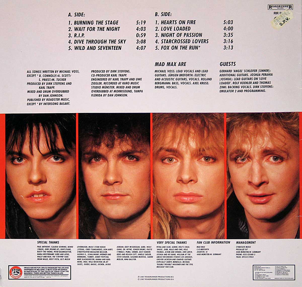High Resolution Photo Album Back Cover of Mad Max - Night of Passion https://vinyl-records.nl