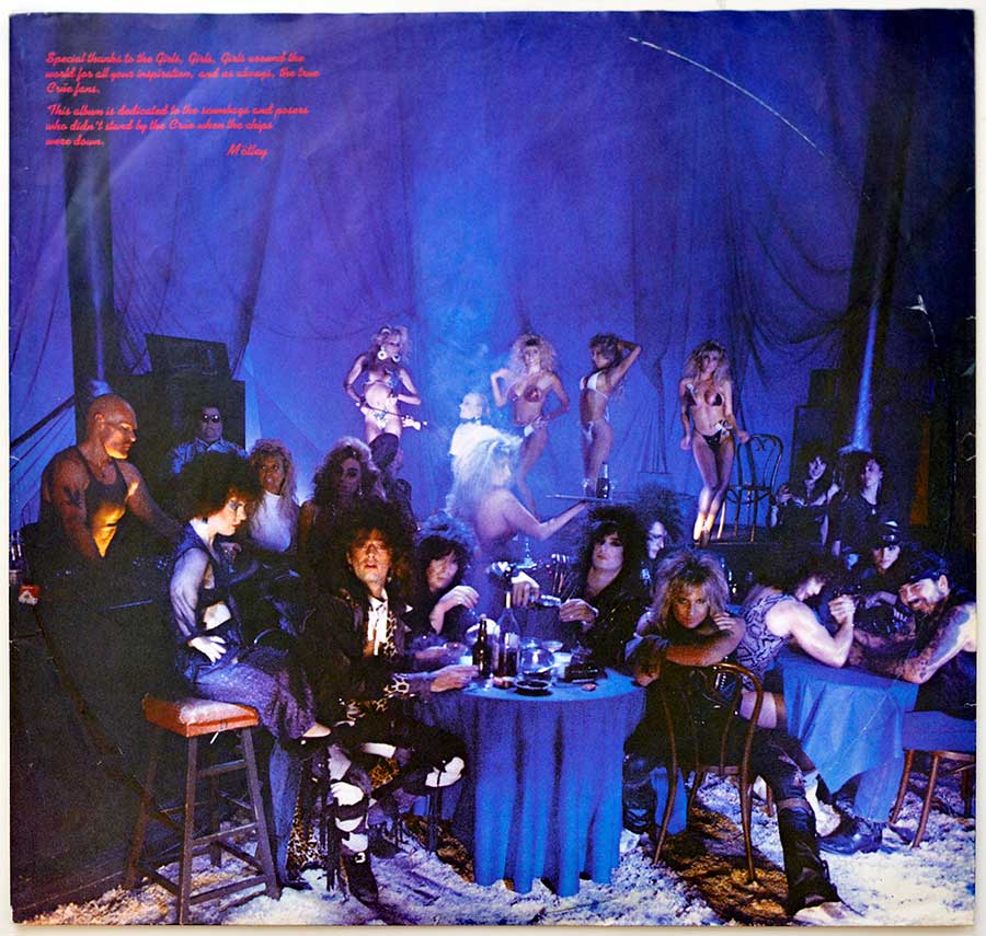 Photo #1 of the custom inner sleeve MOTLEY CRUE - Girls, Girls, Girls Elektra 960 725  