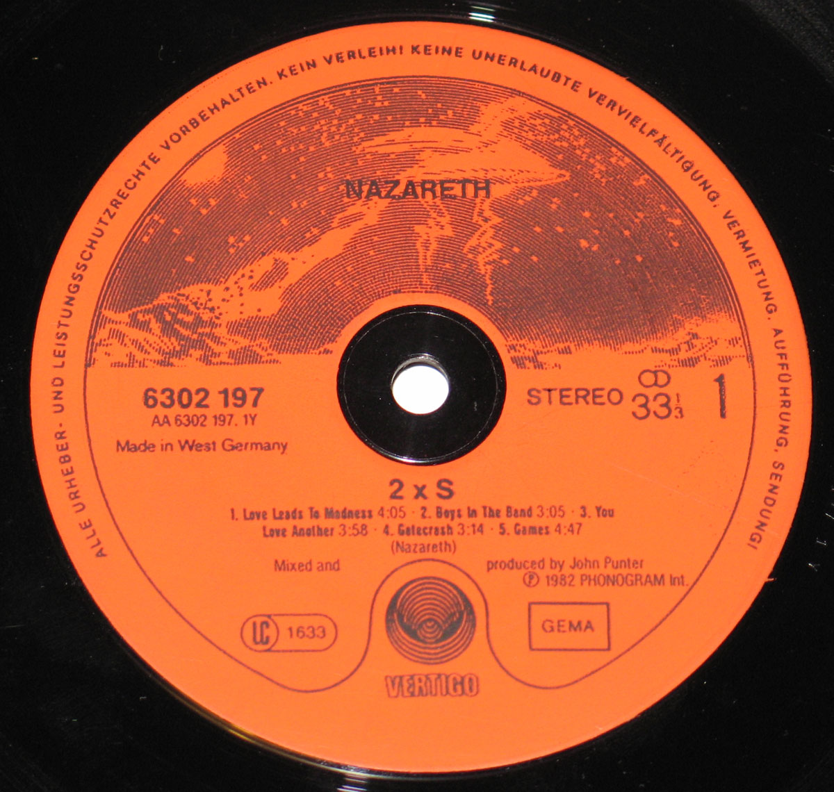 High Resolution Photo NAZARETH - 2XS Germany Vertigo Records  Vinyl Record