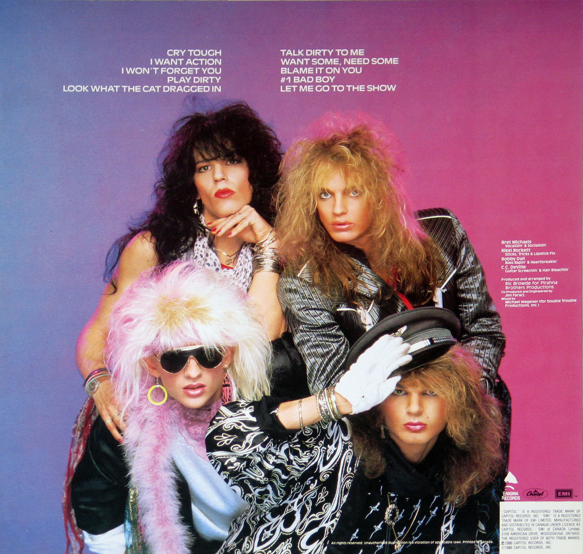 Poison First Album POISON Look What The Cat Dragged In Glam Rock Metal Canada 12