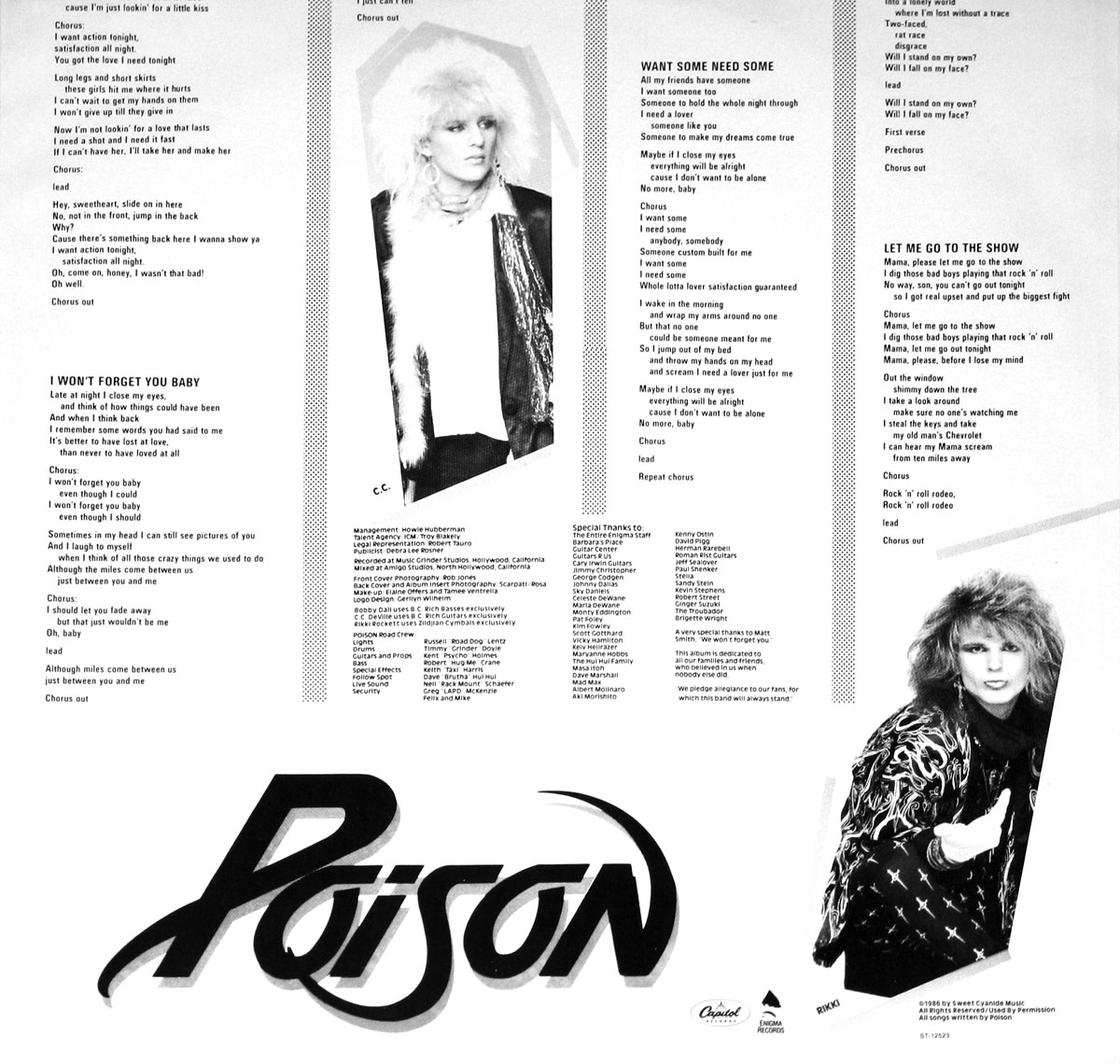 Poison First Album POISON Look What The Cat Dragged In Glam Rock Metal Canada 12