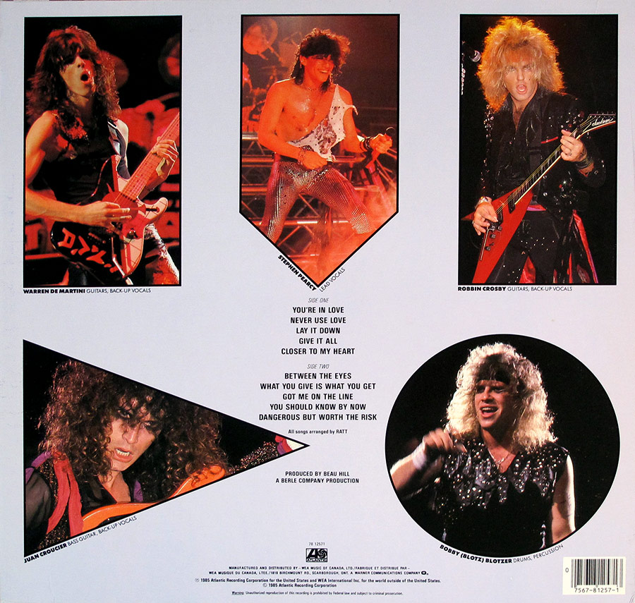 Photo of album back cover RATT - Invasion Of Your Privacy CANADA