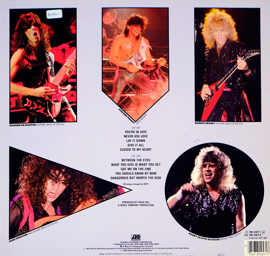 Photo of album back cover RATT - Invasion Of Your Privacy NO GEMA LOGO