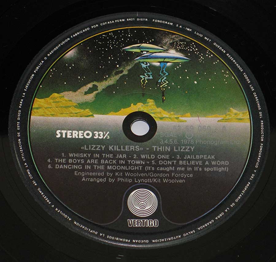 "Lizzy Killers" Green Colour with UFO Logo Record Label Details: Vertigo 63 59 060 