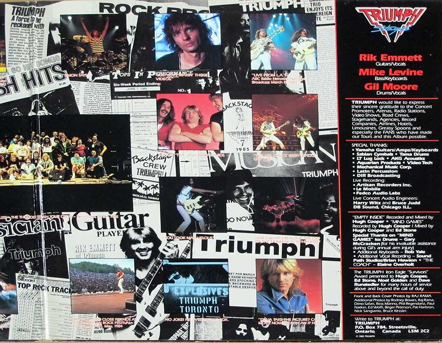 TRIUMPH - Stages Gatefold Cover 2LP 12" Vinyl LIVE ALBUM
 inner gatefold cover