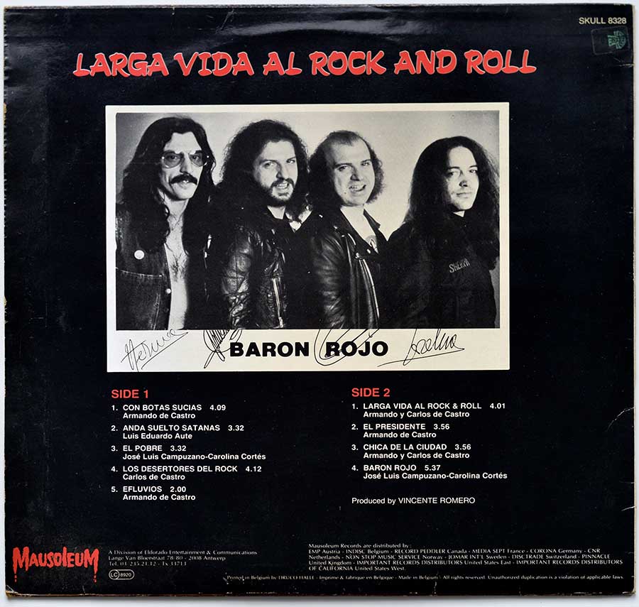 Photo of album back cover BARON ROJO - Larga Vida Al Rock & Roll