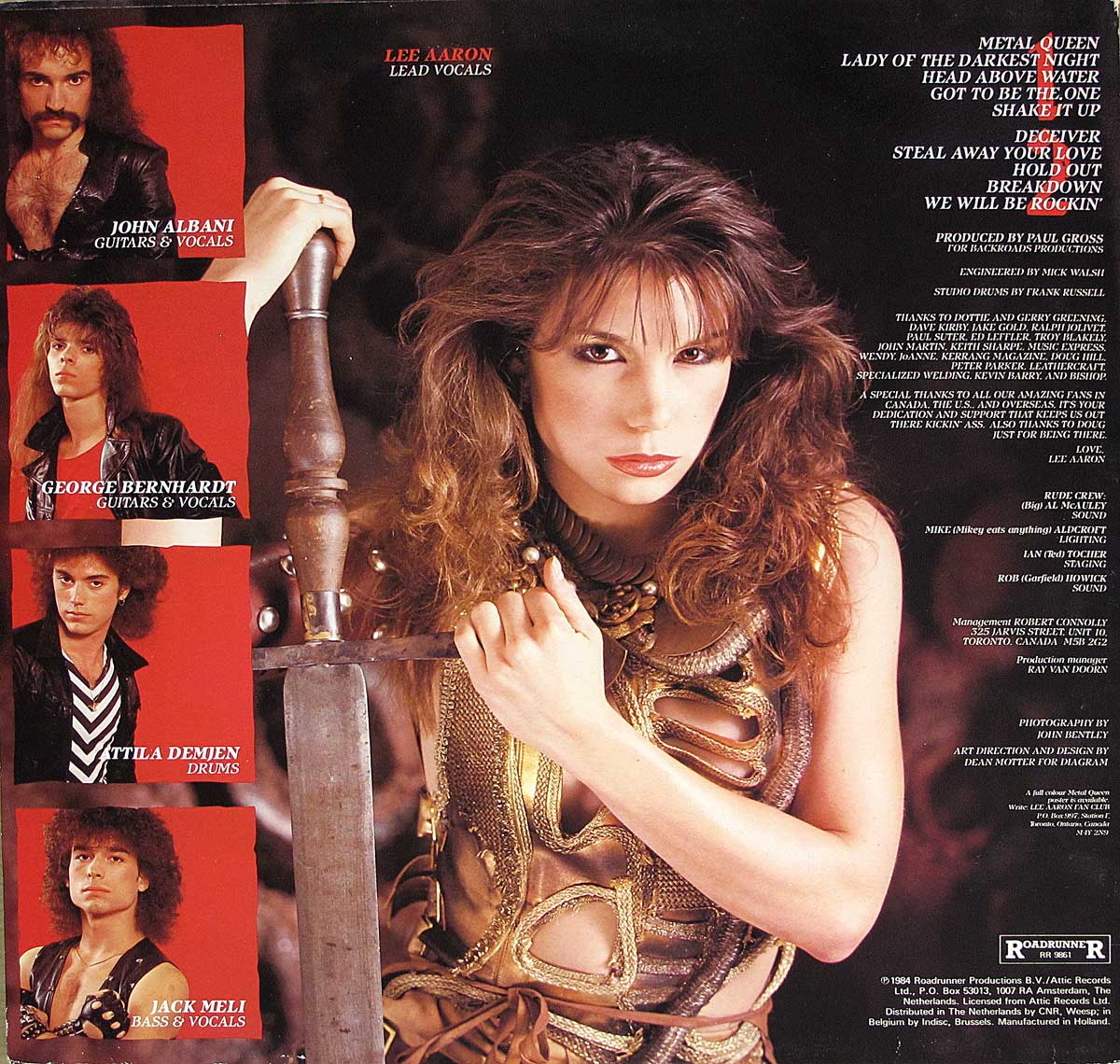 High Resolution Photo Album Back Cover of LEE AARON - Metal Queen https://vinyl-records.nl