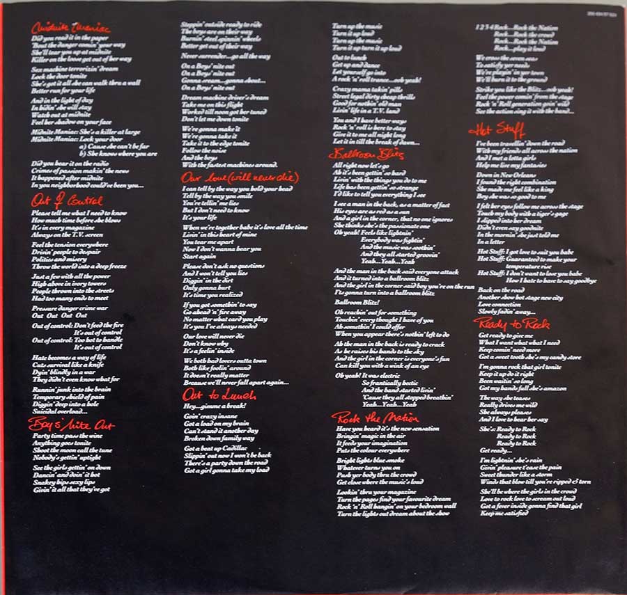 KROKUS - The Blitz Incl Original Custom Inner Sleeve 12" LP ALBUM VINYL
 custom inner sleeve