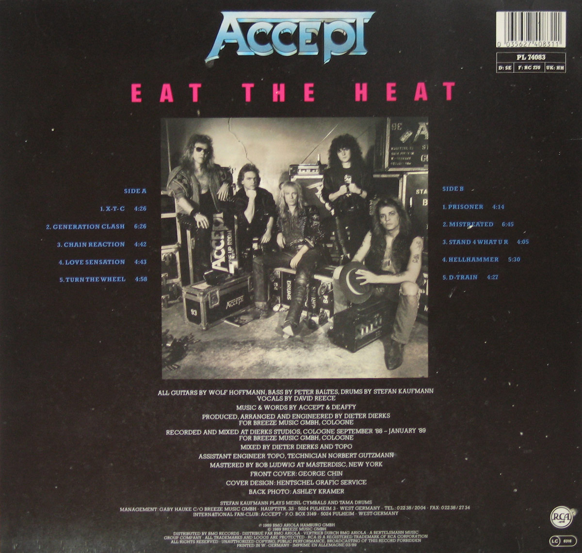 Photo of album back cover ACCEPT - Eat the Heat  