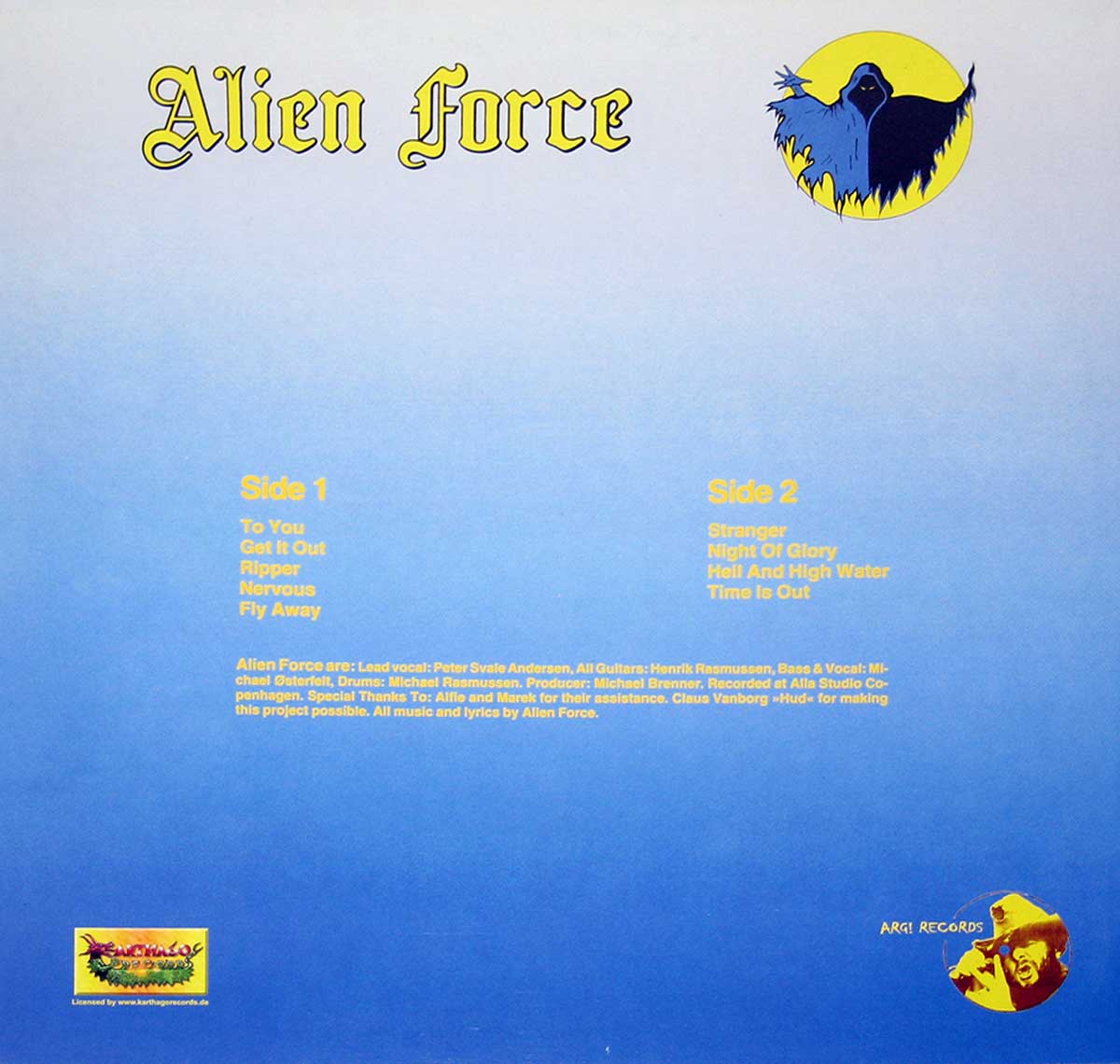 High Resolution Photo Album Back Cover of Alien Force - Hell and High Water https://vinyl-records.nl