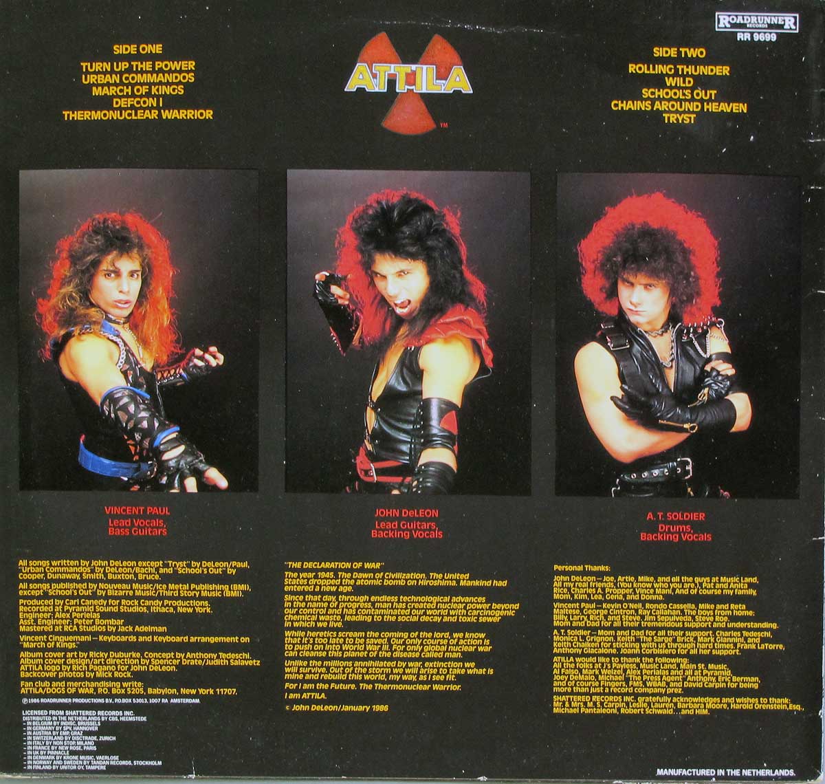 High Resolution Photo Album Back Cover of ATTILA - Rolling Thunder https://vinyl-records.nl