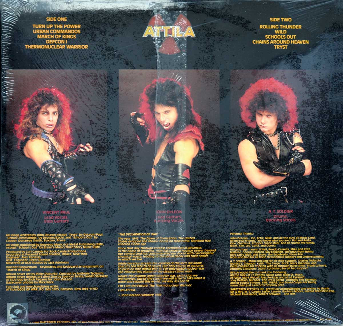 High Resolution Photo Album Back Cover of ATTILA - Rolling Thunder (USA) https://vinyl-records.nl