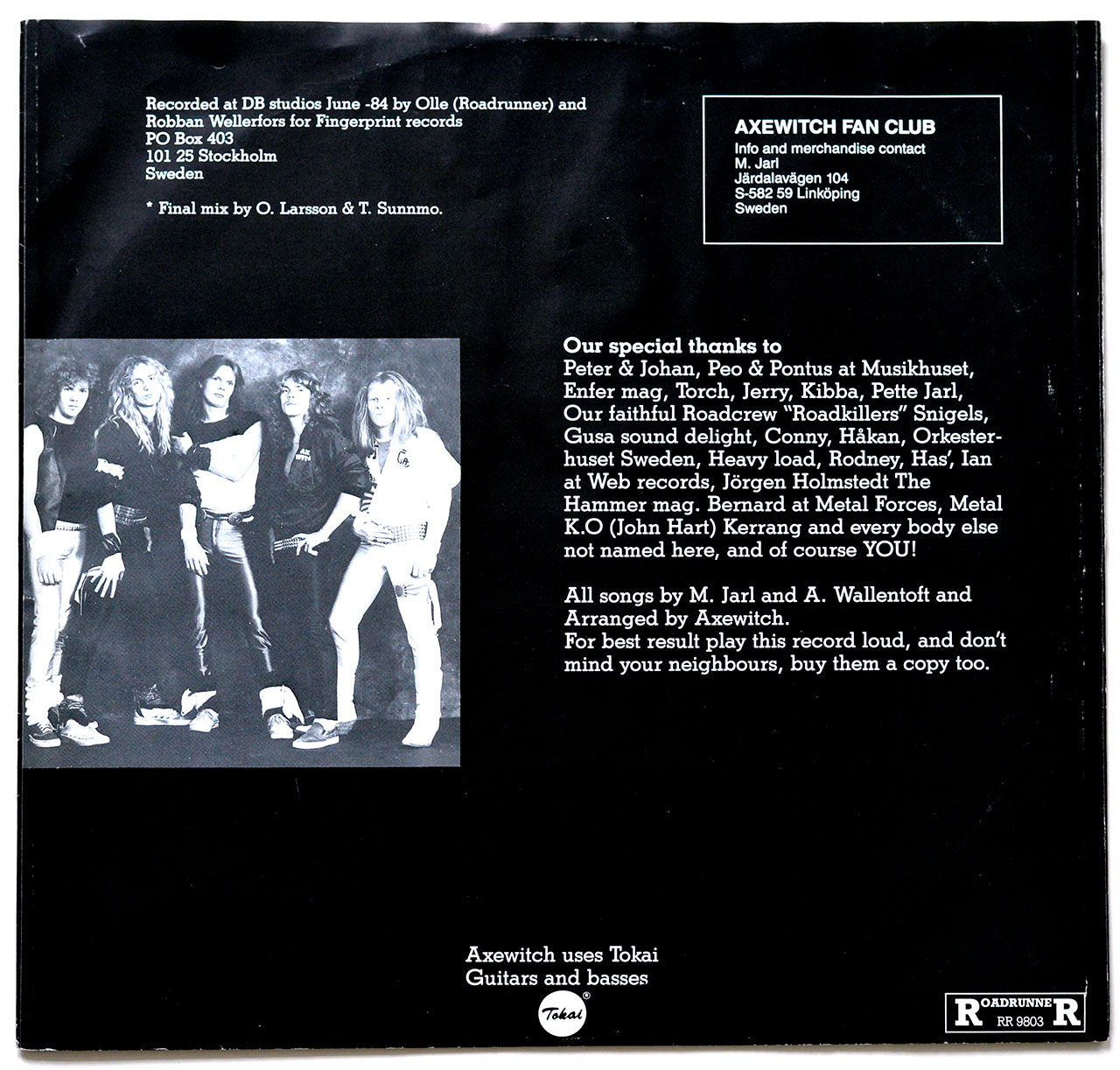 High Resolution Photo  of the  Original Custom Inner Sleeve (OIS) #2 of AXE WITCH - Visions of the Past https://vinyl-records.nl