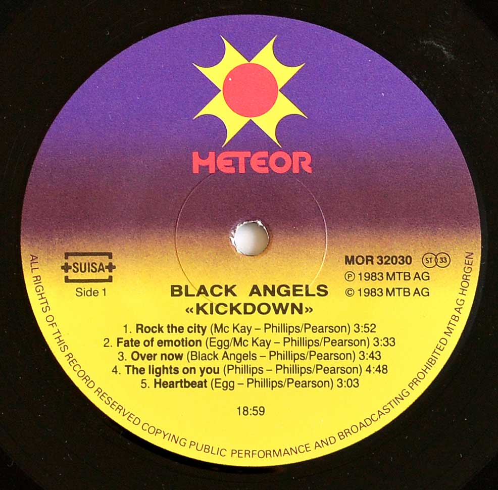 Enlarged High Resolution Photo of the Record's label BLACK ANGELS - Kick Down https://vinyl-records.nl