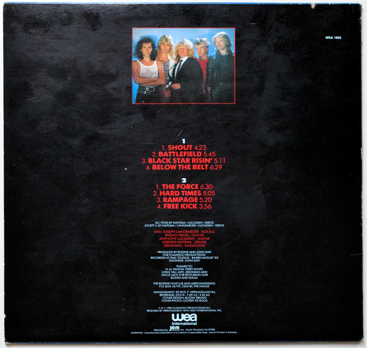 Photo Of The Back Cover BODINE - Three Times Running 